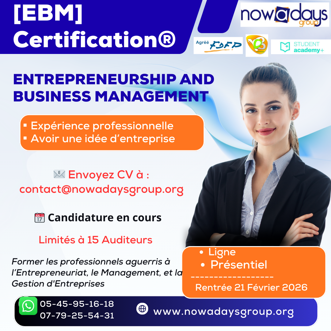 Certification in Entrepreneurship and Business Management -[EBM] Certification®
